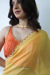 Flamingo Orange Silk Blouse